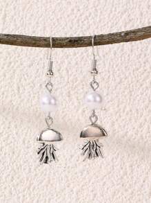 1/5 par de pendientes de aleación con colgantes de peces pequeños, tortugas marinas y estrellas de mar, de la serie de vacaciones con estilo minimalista y de océano, para mujeres