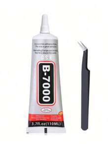 B7000 Rhinestone Glue Set, 1.69oz Clear B-7000 Super Jewelry Glue With Tweezers. Industrial Adhesive, Suitable For Fabric, DIY Crafts, Phone Repair, Jewelry Making, Crystal Gems, TAC Art Stones, Wood And Glass Transparent Industrial Adhesive. School Supplies, Back To School