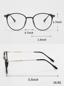 一副经典女士时尚圆形可换色眼镜，简约日常佩戴，男女通用 - 黑色變色 - 查看 3