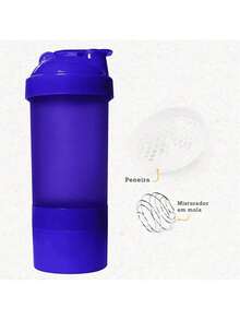 Kit 50 Coqueteleira 500ml Varias Cores Atacado 2 Doses Academia