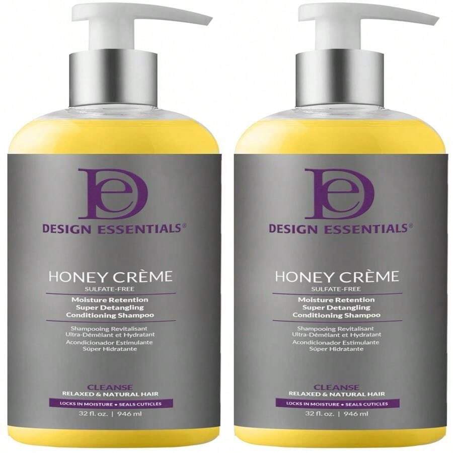 Design Essentials Honey Creme Moisture Retention Super Detangling Conditioning Shampoo, Sulfate Free For Moisturizing And Strengthening Hair, 12 Fl Oz (Pack Of 1) - 32 Fl Oz (Pack of 1) - 查看 1