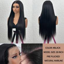 PAZAT 28 Inch Wigs Human Hair Pre Plucked Pre Cut For Beginners 4x4 5*5 HD Glueless Lace Closure Wigs Straight Lace Front Wigs Human Hair Pre Cut Wear And Go 180% Density13*4 13*6 Short Bob Wigs(6inch)