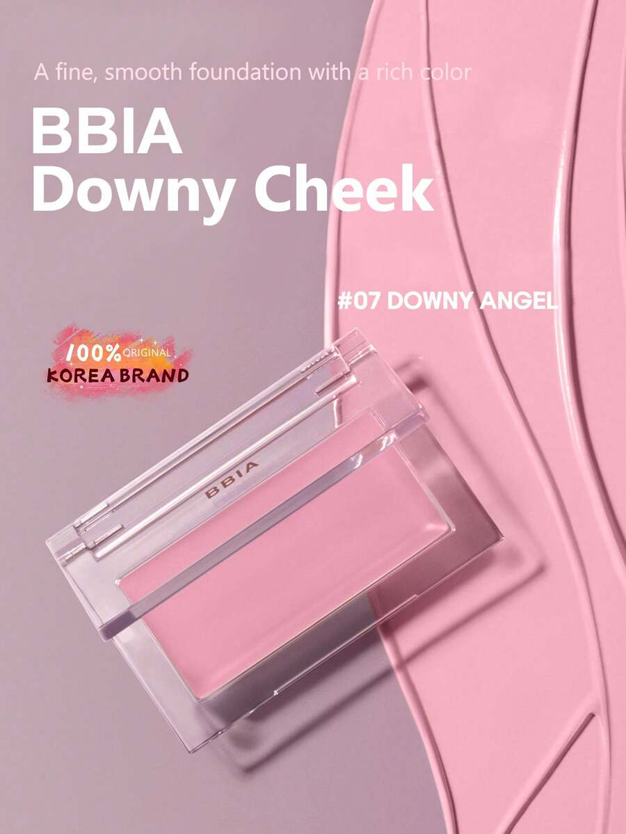 Bbia Downy Cheek 07 DOWNY ANGEL, Rosa Beige, Textura de terciopelo, Rubor difuminado de peso ligero, Efecto de enfoque suave, No apelmazado, resistente al sudor, Se aplica fácilmente con solo un toque ligero, No se aglomera, Compacto y portátil, Adecuado para maquillaje de oficina y maquillaje casual, Adecuado para piel grasa, Cosméticos coreanos, 3.5g/0.12oz - 07 ÁNGEL DOWNY - Ver 1