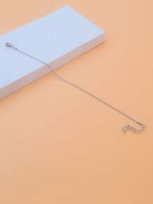 1 Piece Minimalist Stainless Steel Chain Anklet, Versatile For Beach Holiday, Jewelry Gift