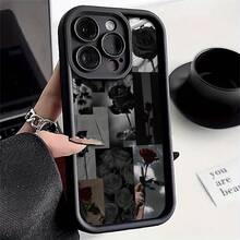 Funda de teléfono a prueba de golpes, diseño elegante de rosa negra para iPhone 16 Pro Max, compatible con los modelos 16, 15 Pro, 14 Plus, 13, 12 Pro, 11 Pro Max, X y XS Max. Esta funda de TPU ofrece protección contra caídas y suciedad. Funda de Teléfono Ligera, Ajustada y Resistente a Impactos - 1 pieza - Ver 9