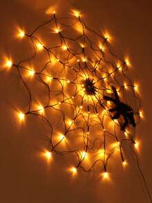 1 件蜘蛛网万圣节装饰 - 适用于室内家居、鬼屋 LED 氛围灯的恐怖蜘蛛网灯（电池/USB） - 彩色 - 查看 2