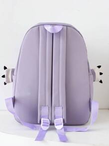 Conjunto de 3 piezas para el regreso a la escuela: nueva mochila de nailon con diseño de dibujos animados lindos, bolso mensajero y estuche para lápices. Puede llevarse en un hombro, con cierre de cremallera suave, personalidad única y de moda, adecuado para uso diario, vacaciones, compras y actividades al aire libre, versátil.