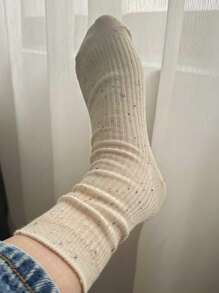 4 Paar einfarbige, lässige, atmungsaktive, modische Wadensocken für Damen, kurze Damensocken und -strümpfe – Merrald Mid-Calf Socks