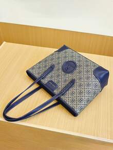 女士大容量托特包，休闲通勤单肩手提包，轻量奢侈品牌小众百搭高端斜挎包，2025新款休闲钱包 - 寶藍色 - 查看 11