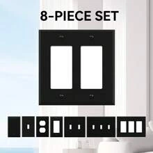 CILIA CILIA 1/5pcs Pure White/Black Wall Plate Outlet Switch Cover, Plug Covers For Electrical Outlets, Unbreakable Polycarbonate Thermoplastic, For Bedroom Accessories Home Decor