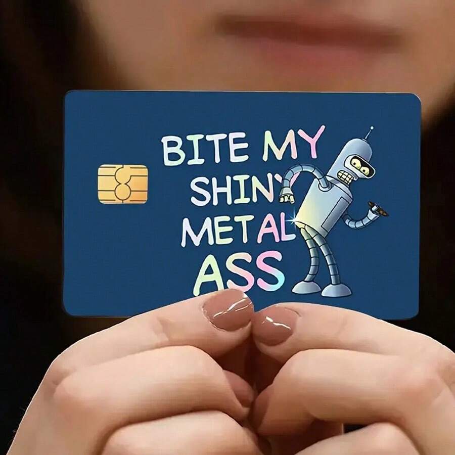 有趣的卡通贴纸，银行卡隐私保护贴 - 适用于信用卡/借记卡，防刮，炫酷装饰和礼物 - 彩色 - 查看 1