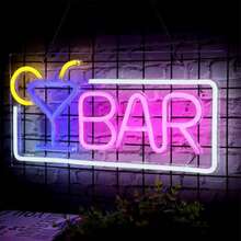 New Acrylic LED Neon Light Up Bar Letter Sign, Wall Hanging Decor Light, USB Powered - Multi-color light - View 3