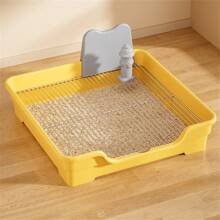 Hunde-Toilette abnehmbar, auslaufsicher, mit simuliertem Harnkatheter, rutschfestes Gitter für Urintrainingspads von klein- und mittelgroßen Hunden, wasserfestes PP-Material, schnelle Reinigung