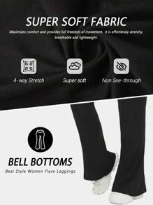 Pantaloni a vita alta a zampa d'elefante larghi e morbidi, pantaloni sportivi elasticizzati per yoga di taglia grande, pantaloni basic