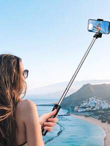 Cell Phone Selfie Stick Retractable Tripod Handheld Photo Artifact Live Stands Cell Phone Holder For Summer Vacation, Travel, Outdoor Activities, Live Streaming, Stable Recording - Multicolor - View 4