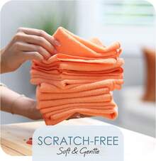 Microfiber Cleaning Cloth, Microfiber Towels For Car 24 Pack Washcloths, Orange Cleaning Rag, Reusable Microfiber Towel, Microfiber Cloth Rag Cleaning, Lint Free Cloth 12/Inchx12/Inch - 橘色 - 查看 5