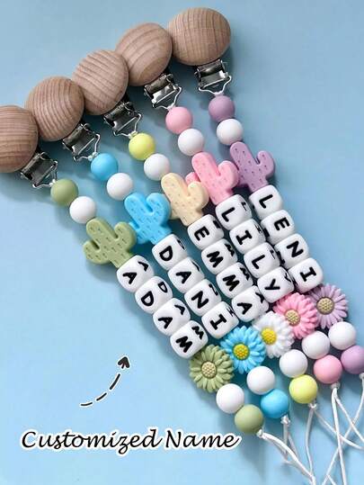 1pc Customizable Anti-Drop Clip, Suitable For Students To Fix Strap And Prevent Loss, Personalized Name Tag Pendant Charm, Suitable For Student Customization, Fixed Buckle Anti-Loss Chain, Daisy/Cactus Gift Pendant Ornament, Friend Gift, Valentine's Day Gift, Wooden Chain Gift, Holiday Gift, Birthday Gift, New Year Gift, Birthday Accessory, Customized Christmas Decoration, Special Gift For Men & Women, And The Perfect Gift For Special/Personal Long Chains.