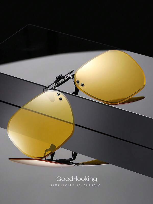 Nouvelles lunettes mode vintage polyvalentes, lunettes à clip sans monture rabattables convenant à la plupart des montures de myopie, lunettes unisexes 2-en-1, légères et ne tomberont pas, spécialement conçues pour l'été