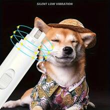 1 件电动宠物指甲磨床，适用于小型犬和猫，宠物指甲护理锉刀工具，电池供电（不含电池） - 彩色 - 查看 5