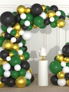 115 pièces Ensemble de guirlande et arche de ballons bleu royal, noir, argent et blanc - Convient pour la remise des diplômes, l'anniversaire, les fêtes à thème, la décoration de fête