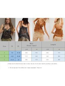 Women's Sleeveless Rivet Sequins Tank Tops Side Tie Sheer V Neck Spaghetti Straps Camisoles Vest Tops For Summer - Đồng - Xem 6