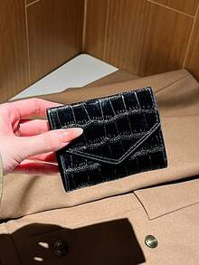 1-Piece Women's Stylish Glossy Crocodile Pattern Wallet, Compact And Exquisite, Easy To Carry, An Excellent Choice For Gifts - Pink - View 8