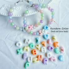 1 pieza Pulsera de resina con letra personalizable y colorida, pulsera de letra de nombre DIY, regalo para mamá/novia - Multicolor - Ver 11