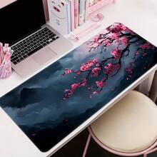 Grande tappetino per mouse con fiori di ciliegio in stile buio e malinconico, tappetino da scrivania per gaming, lavabile, con fondo in gomma antiscivolo, bordi cuciti, tappetino per mouse da regalo, protezione per scrivanie, tappetino per scrivania da studio, diverse opzioni di dimensione, tappetino per tastiera del computer, tappetino per laptop, forniture scolastiche, back to school