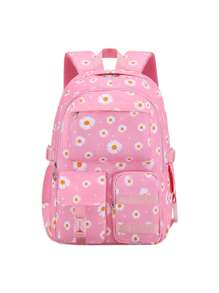 Set 3 buc. rucsac imprimat cu cutie de prânz și penar, design cu compartimente multiple, închidere cu fermoar, căptușeală din poliester, curea de umăr reglabilă, buzunar lateral pentru sticlă de apă, potrivit pentru utilizare zilnică, exterior, călătorii, rucsac din poliester impermeabil și durabil, cadou pentru întoarcerea la școală