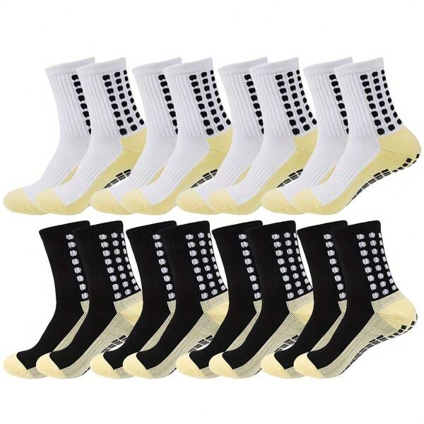 4/6 Pairs Men Performance Sports Socks With Enhanced Grip - Moisture-Wicking, Breathable Fabric - Ideal For Football, Basketball & Running