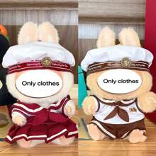 15-17厘米拉布布全新1-2-3代服装：水手服衬衫套装。拉布布娃娃人偶服装，适合1-3代拉布布派对和聚会，与拉布布娃娃兼容