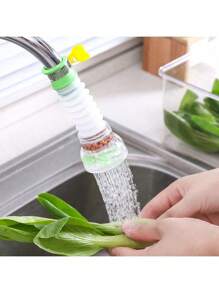 1pc Faucet Shower Filter Adapter, Rotating Splash Proof Bathroom Sink Filter, Ceramic Head