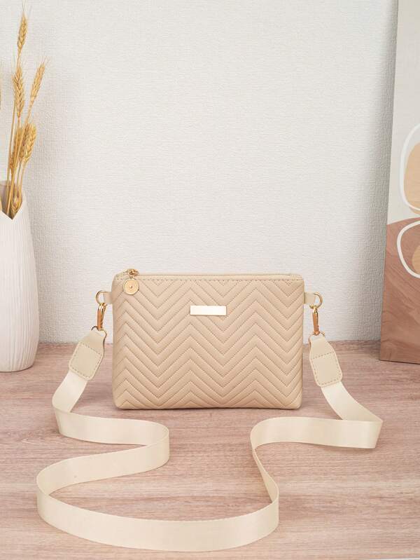 Women's New Fashion Wavy Embossed Chain Crossbody Bag, Shoulder Bag, Clutch, Envelope Bag