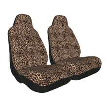 Fundas de asiento de coche con estampado de leopardo de cobertura total, ajustable para sedán, SUV y camioneta, protector de cojín, opciones disponibles de individual/doble/3 asientos/5 asientos, tela duradera para todo tipo de clima