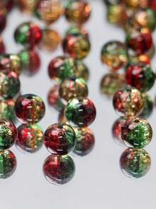 8mm Round Glass Beads, Christmas Style, For DIY Jewelry Making & Christmas Decorations - Vivid Shiny Sphere Shaped Beads, Suitable For Necklaces, Bracelets, Earrings, Handicrafts, Glass Beads For Jewelry Making - Multicolor - View 7