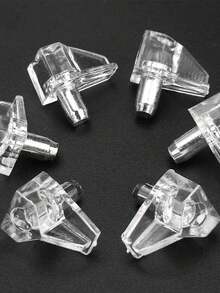 100 Pzs Soporte Sostén Para Entrepaño Con Perno Transparente Piezas De Soportes Para Separadores De Armario Estanterías Estanterías Clavijas Para Estantes Pasadores Transparentes Soportes De Clavijas Soportes De Acero Inoxidable - Blanco - Ver 6