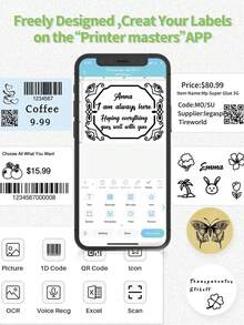 Phomemo 1 Roll Thermal Label Paper, White Square Labels, 2.75 Inch X 3.14 Inch (70 X 80 Mm), 100 Labels/Roll, Compatible With Phomemo M220/M250/M200/M221/M260 Thermal Label Printers, Multipurpose White Self-Adhesive Label Paper For Addresses, Logistics, Small Businesses, Etc. - White(70X80mm) - View 4