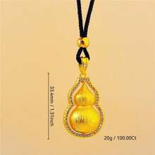 1 pièce Collier vintage à la mode de style chinois avec pendentif en céramique émaillée en forme de calebasse creuse
