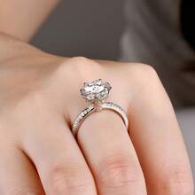 925 Sterling Silver 1 Carat Moissanite Ring, Express Love To Your Lover, Fashionable Design, Men's Gift For Women's Proposal, Wedding Party, Anniversary, Birthday, Christmas, New Year's Jewelry Gift, Surprise Gift Box