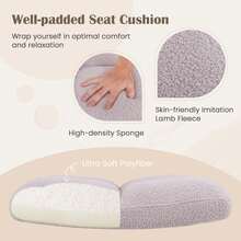 GOFLAME Modern Cross Legged Chair Upholstered Criss Cross Chair Desk-Grey - 灰色 - 查看 7