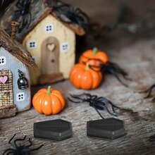 6pcs Halloween Coffin Decor Box, Halloween Coffin Haunted House Props, Coffin Statue, Halloween Supplies, Fun Prank Props, Party Decorations, Halloween Party Home Decor Halloween Decor Room Decor - Multicolor - View 3