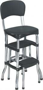 11120CBB1E Black Retro Counter Chair / Step Stool, Black - 珊瑚粉 - 查看 1