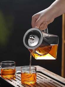 1 件高硼硅玻璃茶壶、家用茶壶、不锈钢滤茶器、功夫茶具、天元本地茶壶。