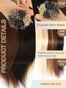 奈米接髮真人髮 Balayage 挑染 奈米環珠預黏接無縫接髮 女用 冷融合接髮棒 真人直髮 微奈米環珠髮片 真人接髮 女用萬聖節造型 - 彩色 - 查看 6