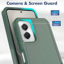 Funda para Moto G Power 5G 2024: Funda de teléfono celular de doble capa protectora resistente a golpes a prueba de choques con protector de pantalla - Protección militar resistente- Moto G Power 5G 2024, verde oscuro - Verde - Ver 6