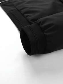 Jaqueta corta-vento masculina leve e casual com zíper, agasalho grosso para golfe, ideal para primavera e outono, com bolsos, adequada para caminhadas. - Preto - Ver 7