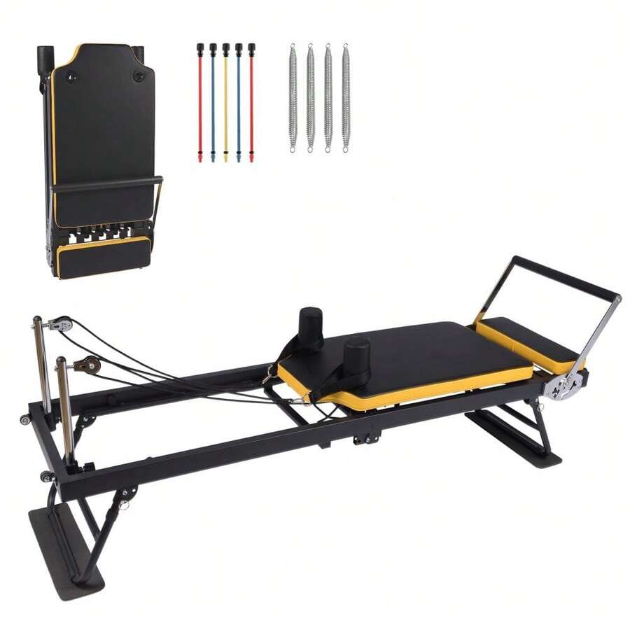 Pilates Reformer Machine 75"/91" ,Pilates Equipment With Springs For Full Body,Pilates Reformer Bed W/Dual Resistance Springs & Elastic Resistance Bands - 75" - Xem 1