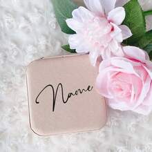 1pc Personalized Jewelry Box, Girls Travel Jewelry Case, Customize Name Birthday Gift, Mother's Day Gift, Gift For Her, Holiday Gift, Happy Mother's Day