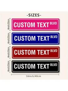 HELLOYOUNG 1pc Customizable Metal Street Sign, 4x16 Inch, Vintage Home Decor, Personalized Iron Wall Art, Horizontal, Lightweight, Frameless, Suitable For Garage And Home Decoration,Multi-Functional, Anti-Mold,Ornamental,Exquisite,Stylish
