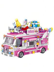 600 + PCS Mini Food Truck Building Set, Made Of ABS Material, Is A DIY Toy Model Kit Suitable For Adults. Collectible Decorative Toy Model Vehicle. As A Halloween Gift, This Is An Excellent Choice. Ice Cream Truck, Cake Truck, Hamburger Truck, Food Truck, Pig Truck, Cat Truck And Dessert Truck, Etc., Are All Small Creative Model Vehicles. In The Wonderful Toy World, The Building Toy Car Models We Collected Stand Out. These Are Not Ordinary Toys, But A Perfect Combination Of Creativity, Fun And Practicality. These Mobile Building Toy Trucks Are Excellent Christmas Gifts. - Multicolor - View 13